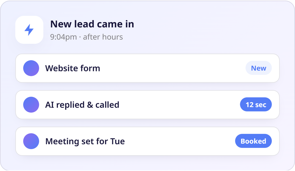 Follow up new leads in seconds