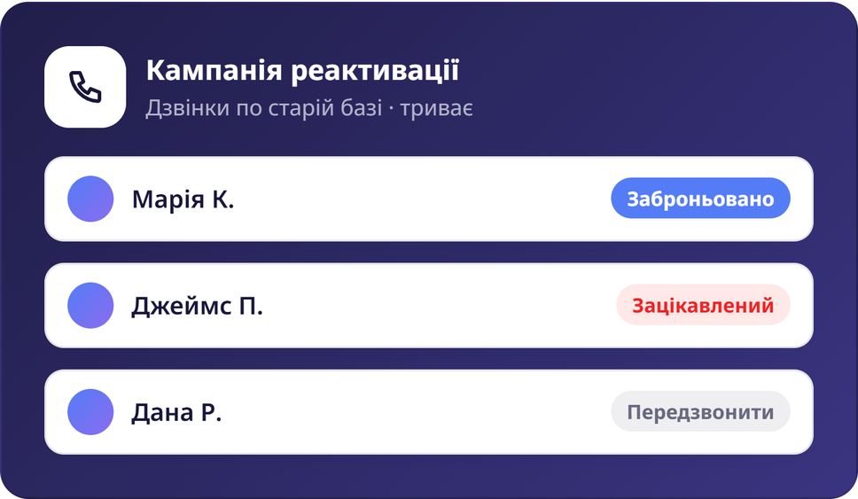 Реактивація старої бази